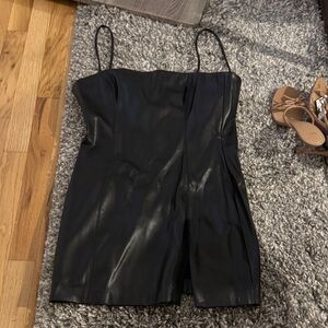 Susana Monaco Faux leather Mini Dress